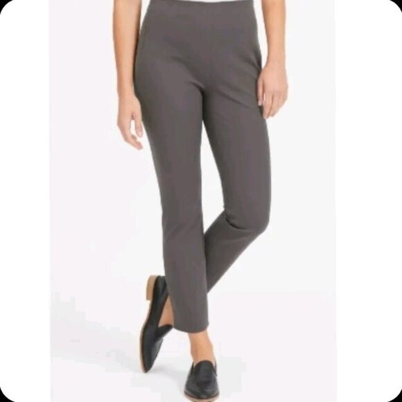 Everlane Side-Zip Pants Women’s 6 Stretch Cotton Slate Gray Cropped Mid Rise - Picture 1 of 14